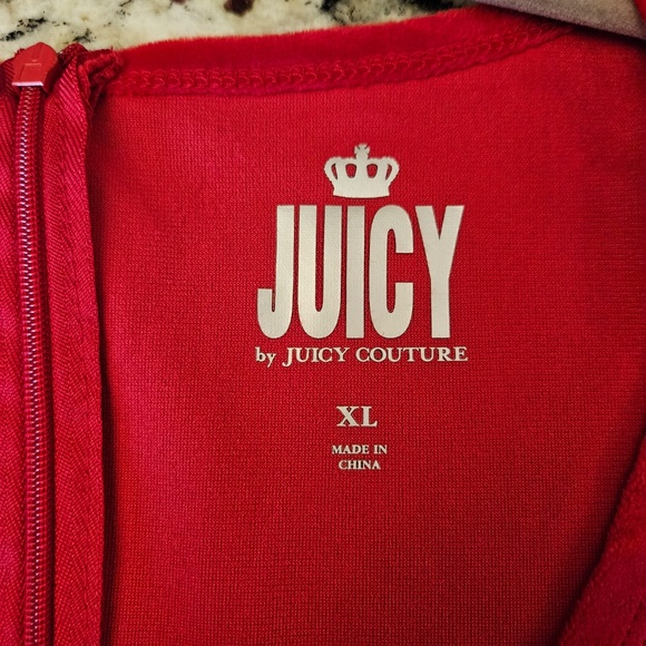 NWT Juicy Couture Red Velvet Wide Leg Sleeveless Ruched Peekaboo Jumpsuit XL - Picture 6 of 6